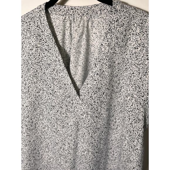 Women’s Black & White Abstract Print Blouse – V-Neck Cap Sleeve Tunic Top XXL - Picture 6 of 10